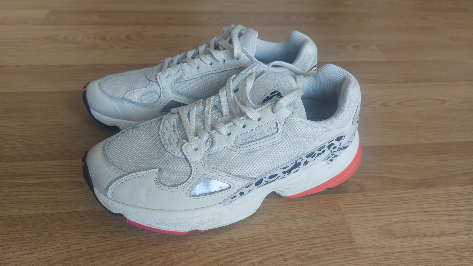 Rare Ecru Animal Print Adidas Falcon Trainers UK5 image 6