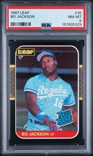 1987 LEAF BO JACKSON RATED ROOKIE (RC) #35 PSA 8 NM