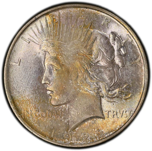 1922-P PCGS MS65 Peace Dollar w/ Gorgeous Multicolor Toning & Superb Eye Appeal