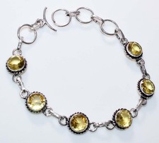 Decent Citrine 925 Silver Plated Bracelet 8