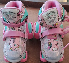Patines juveniles Hello Kitty rosa unicornio talla 11-2 para niñas