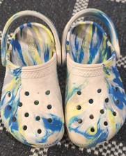 Crocs Toddler Blue/White/Grey Marble Size C8