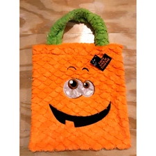 Orange Big Tooth Silly Pumpkin 14x14 Trick Or Treat Bag - Halloween/New w/Tag
