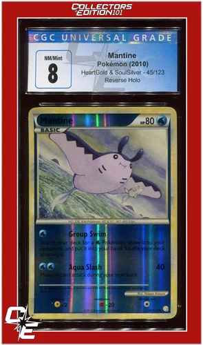 Heartgold & Soulsilver 45 Mantine Reverse Holo CGC 8