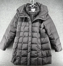 Cole Haan Puffer Jacke Hooded Women Size XL Gray Down Filled Winter