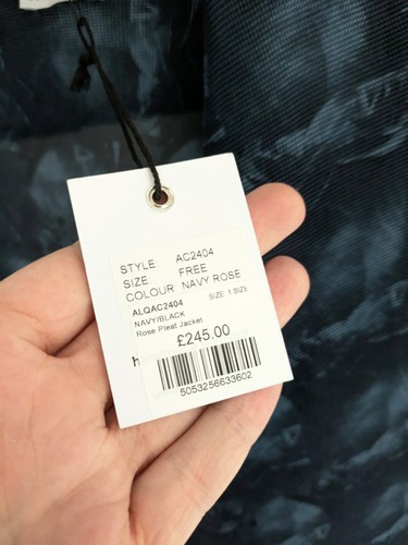 ALQUEMA Pleated Jacket ONE SIZE Navy Rose Pleat BNWT Similar To Issey Miyake - Picture 9 of 10