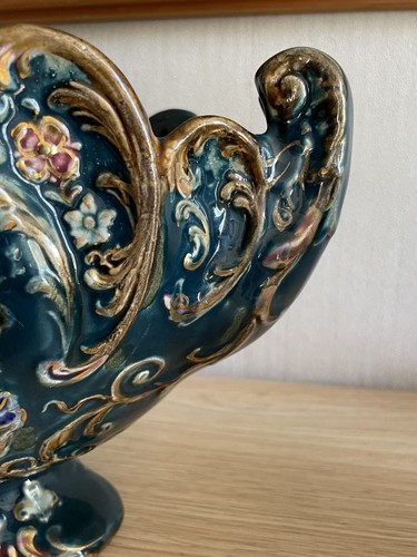 Wunderschöne Jugendstil Jardiniere Pflanzschale Übertopf Engel Putten - Bild 6 von 13