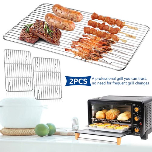 2Pcs Baking Rack Cooling Rack Stainless Steel Metal Roasting Cooking Rack qrZpn - Picture 6 of 12