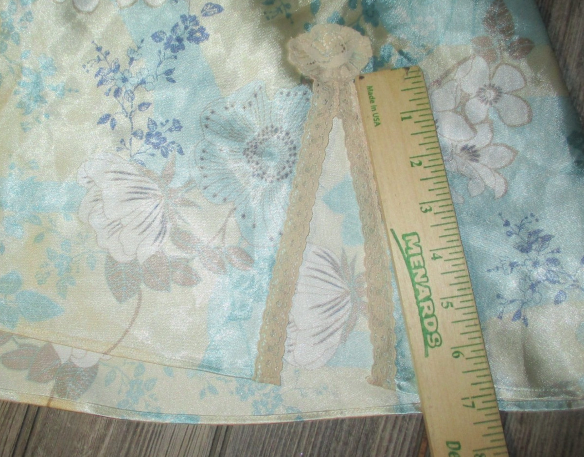 Apt 9 Intimates Floral Satin Robe Nightgown Set Womens M Trim Sleepwear Boho