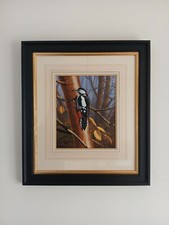 ADRIAN RIGBY (BRITISH 1962 -) "GREATER SPOTTED WOODPECKER" ORIGINAL