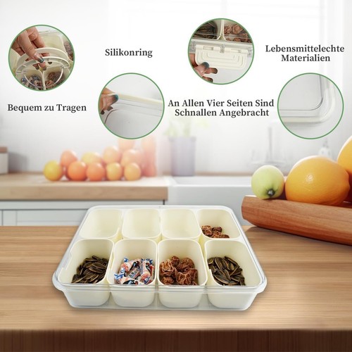 Snackbox Behälter Snack Box Snackbox Mit 8 Fächern Snackschale Organizer Tragbar - Bild 13 von 21