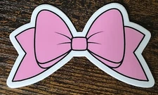 Pastel PINK BOW Vinyl Sticker Decal Skateboard Scrapbook Photos Journal Planner