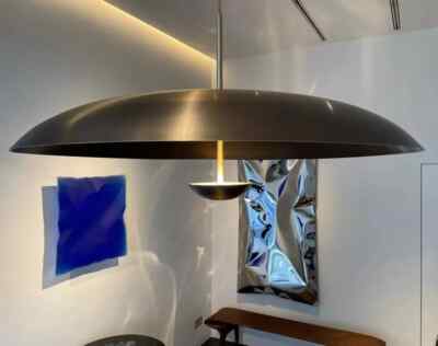 Mid Century 3light Elegance Brass Dish Trending Ceiling Chandelier for home byLD