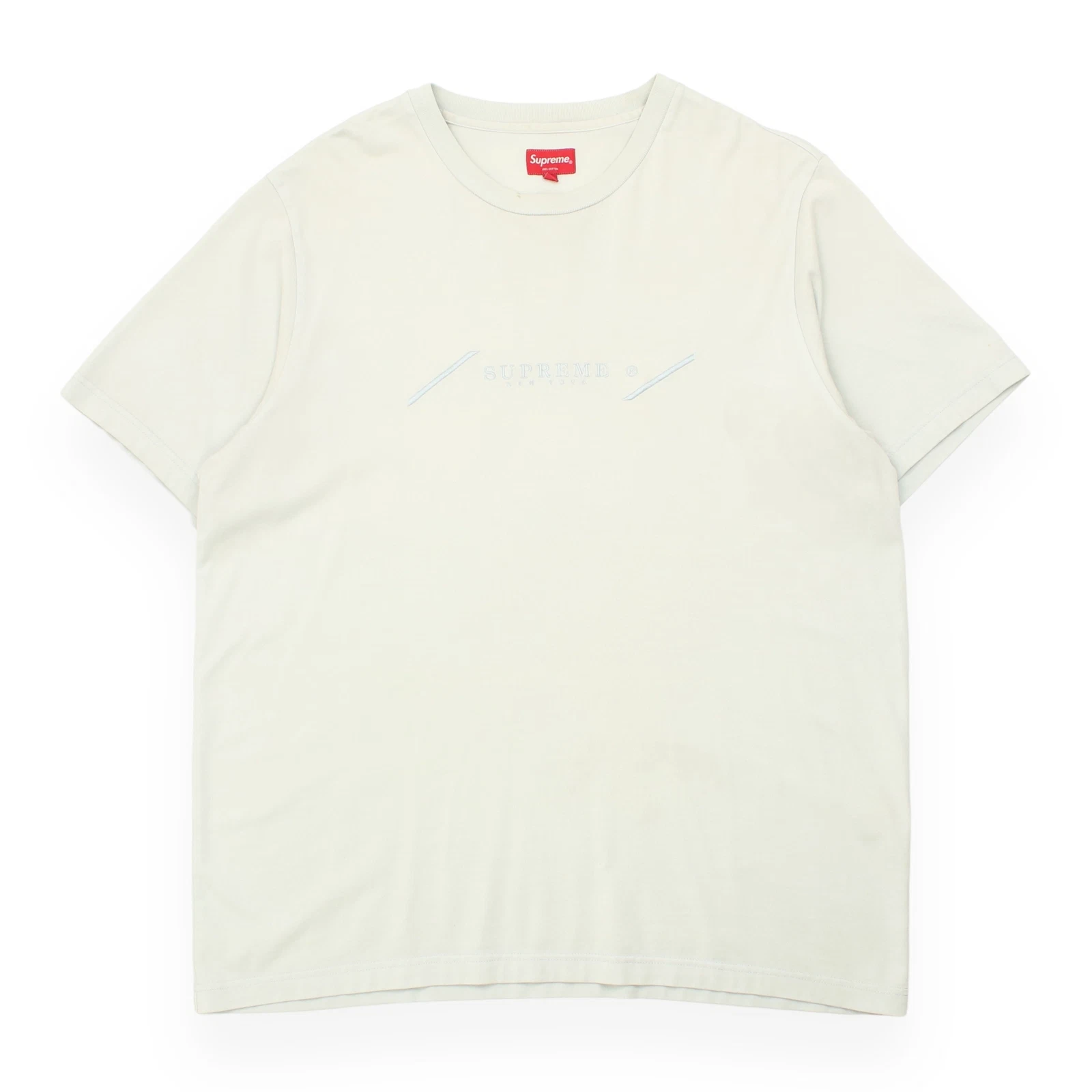 T shirt Supreme brodé ton New York taille L bleu bébé