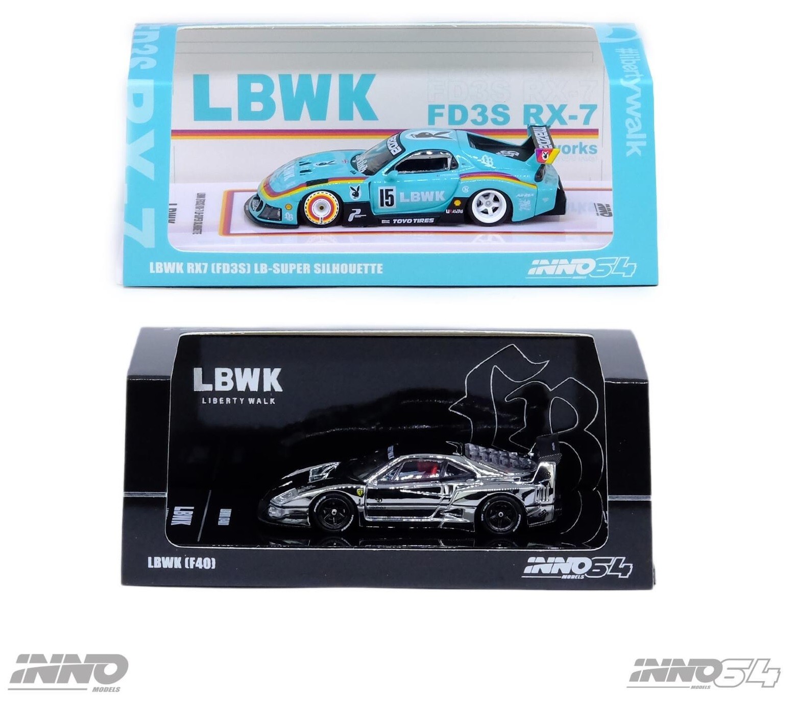 イノモデルinno64 LBWK F40 RX7 北京限定2台セット
