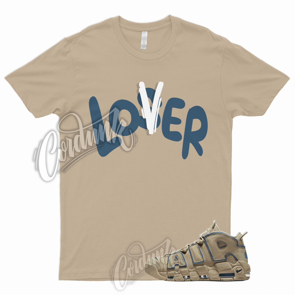 LOVER Shirt to Match Air More Uptempo '96 Limestone Valerian Blue