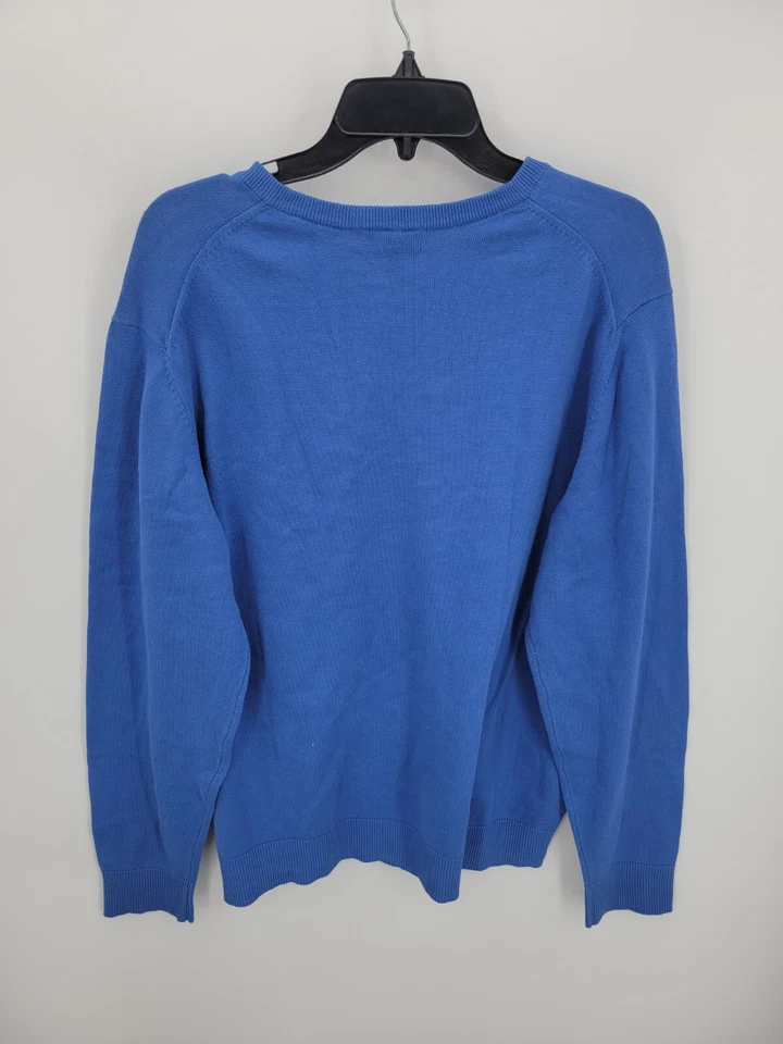 Suéter Joe Fresh Para Hombre Medio Azul Cuello en V Moderno Manga Larga Algodón Minimalista Foto 2 de 4