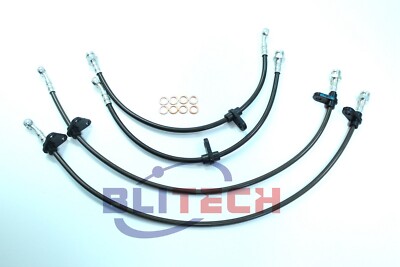 Blitech Braided Brake Line Kit Front & Rear – Stainless Steel For Acura Integra 94-97, Honda Civic 92-95 – BK020, Lifetime Warranty