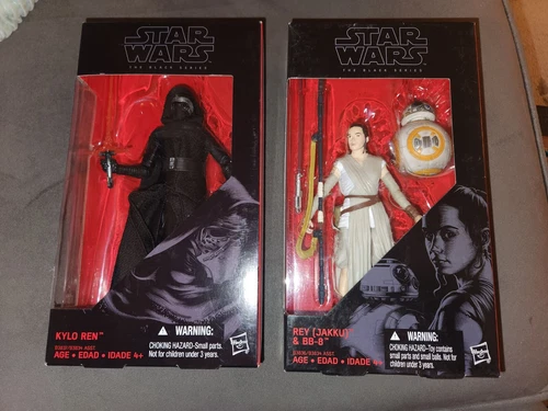 Star Wars Black Series #03 Kylo Ren 2015 The Force Awakens and Rey #02 Brand New