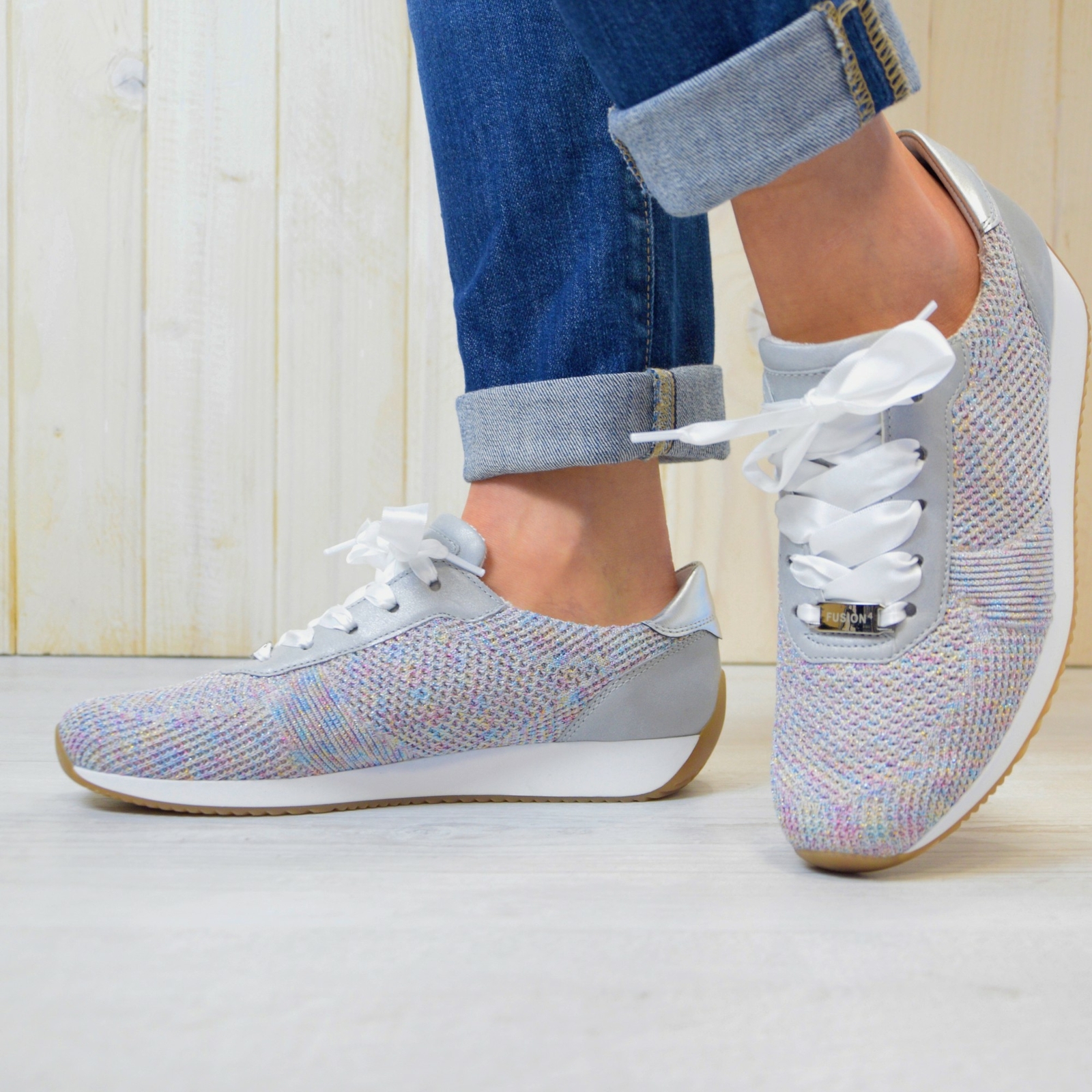 ARA FUSION 4 LISSABON WOMEN\u0026#039;S SNEAKERS BEIGE SILVER | eBay