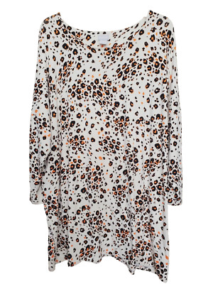Chico's Touch of Cool Animal Print Wedge Knit Tunic Size 4 (XXL) Stretchy