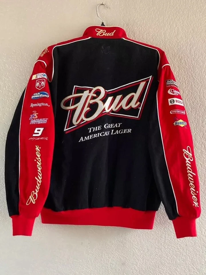 NASCAR Vintage Adulto Racing Chaqueta Bordada Bud Jacket Foto 3 de 4