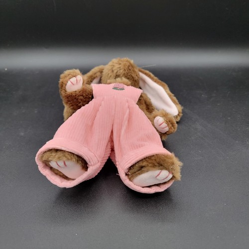 Ty Attic Treasures 8" Rose Bunny Rabbit Corduroy Overalls 1993 Tag Protector - Picture 3 of 5