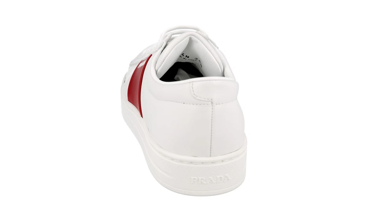 PRADA Leder Downtown Sneaker - 1E144N - Weiss - NEU