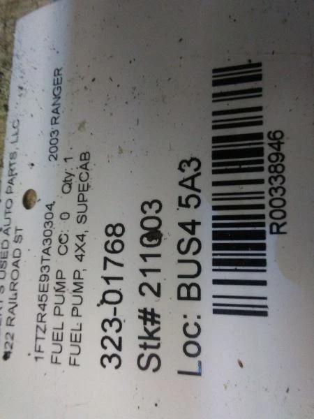 Conjunto de bomba de combustible Super Cab 126" Wb para Ford Ranger 02 2001-03 Foto 4 de 4