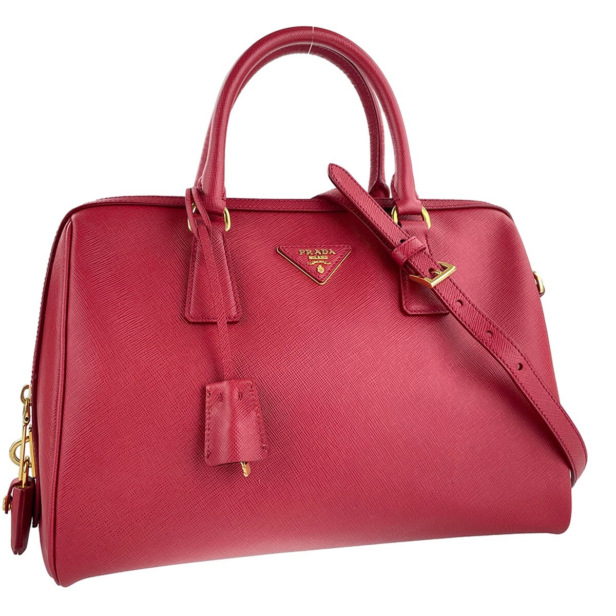 [新品]PRADA 2WAY TESSUTO SAFFIANO FUXIA PRADA Nylon Tessuto Small Chain Shoulder Bag Fuxia 936157