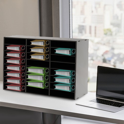 Desktop Literature Organizer File Sorter Paper Storage Holder 24 Compartments - Picture 7 of 11