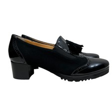 Alessandra Oxford Pump Black Patent Slip On T...