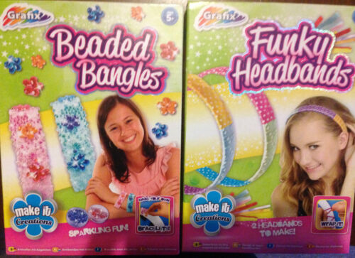 Grafix Make Beaded Bangles or Funky Headbands - Boxed Stocking Fillers - Girls  - Afbeelding 1 van 2
