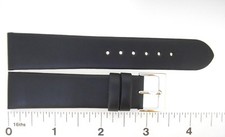 Watchband GENUINE LEATHER flat smooth black brown XL and R 18mm 20 mm 22 mm