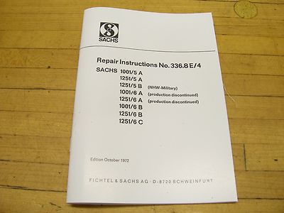 Sachs 100 125 Dirt Bike MX Engine Motor Repair Manual Penton Monark DKW Hercules