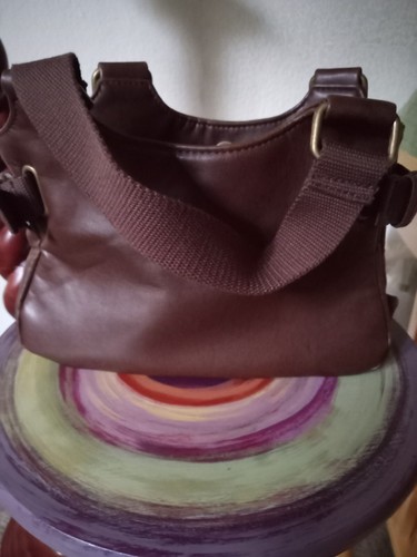 Vans Small Brown Faux leather Handbag w/ buckles on the side and checker lining - Picture 5 of 20