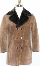 MADE In ITALY LEATHER OVER COAT Men Hunting Western Winter Jacket Eu 50 44" M