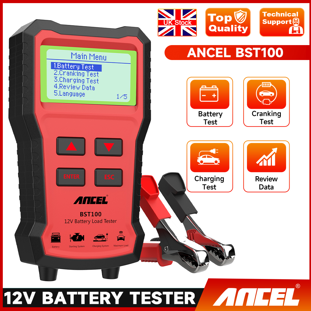 ANCEL 12V Car Battery Load Tester Cranking Charging Analyzer