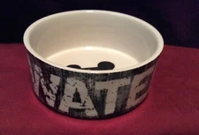stoneware  dog bowl Petrageus design 6''
