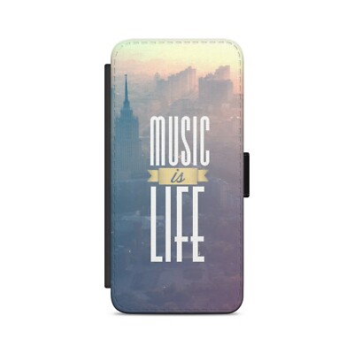Musik ist Leben Zitat Flip Wallet Handyhülle für iPhone Modelle