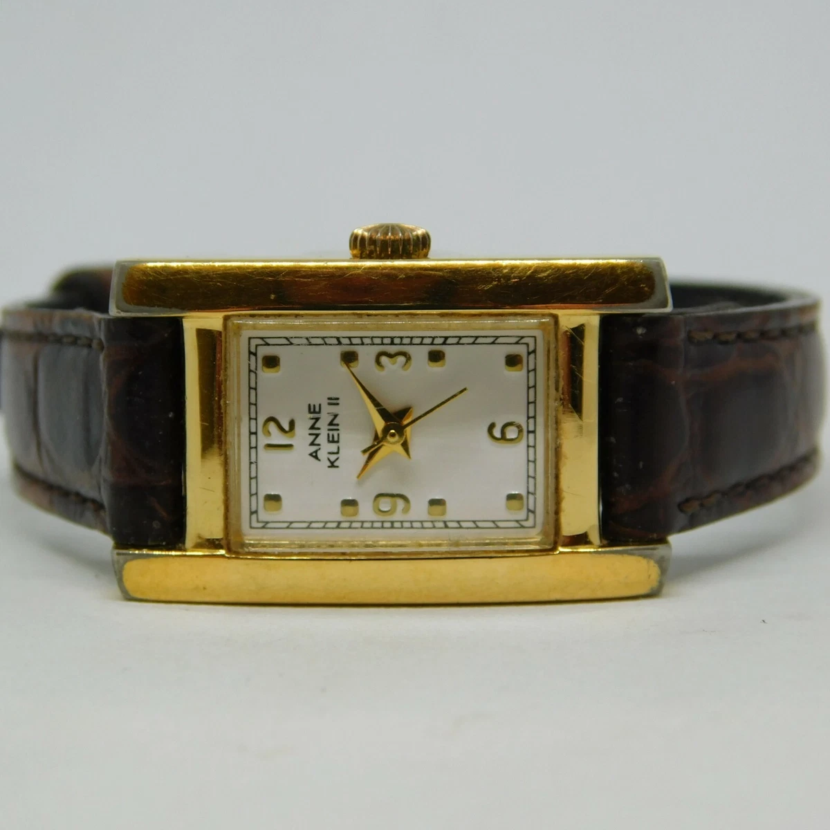 Anne Klein II 10 1006 10 Genuine Leather Quartz Analog Women s