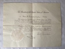 President Harry Truman Appointment Of Lewis R. Townsend/ Foreign Service, 1952