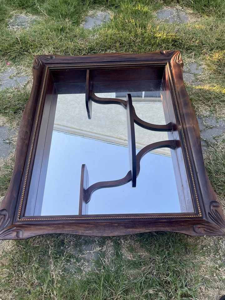 Vitrina de curiosidades colgante de pared con espejo años 40 28 34 X 5 Foto 3 de 4