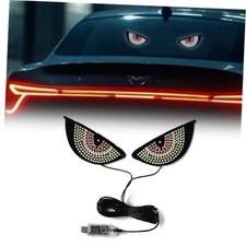 Devil Eyes LED Car Sign Light for Front Back Windshield, Ambient White and Red