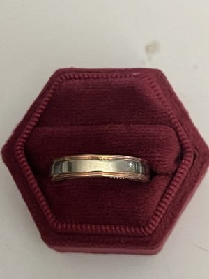Unisex Luxury Collection Titan Stahl Roségold/Silber Inlay 4mm Bandgröße 9
