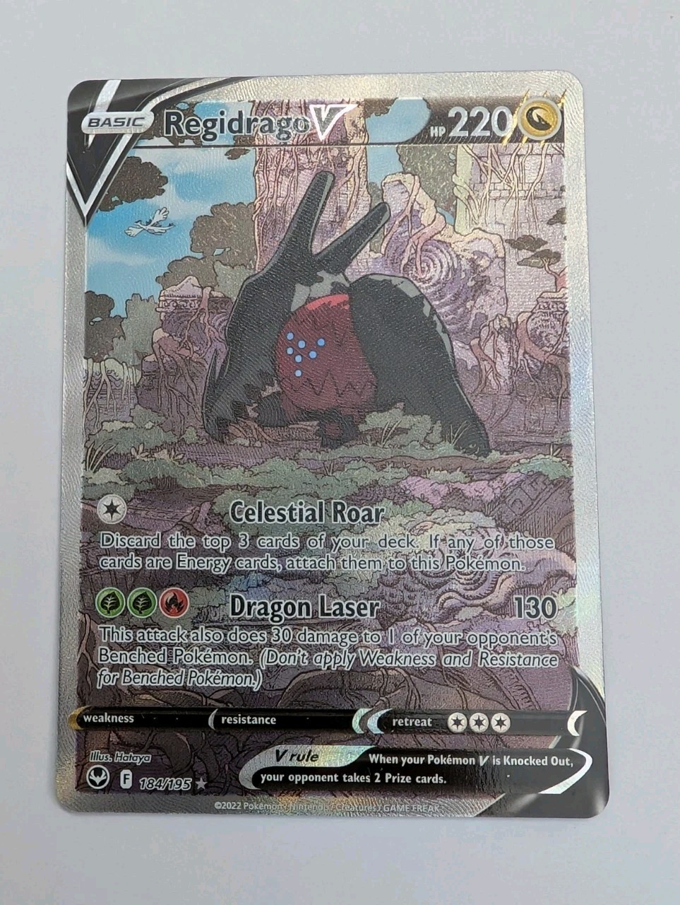 Regidrago V 184/195 Full Art Silver Tempest Pokemon Card Near Mint