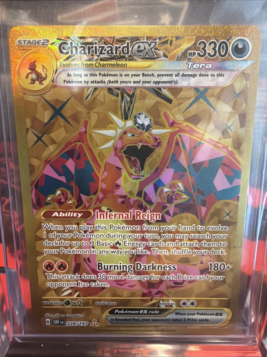 Pokemon SV03 Obsidian Flames Charizard ex 228/197 Gold Hyper Rare
