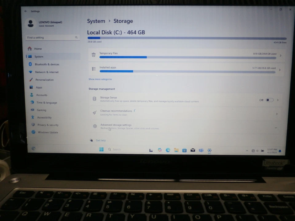 LENOVO iDEAPAD U310 i5 3rd GN 14'' SCREEN RAM 8GB,STORGE 500 HDD 100% BATTERY - Image 3 of 4