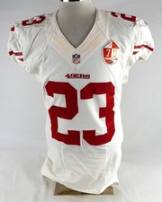 2015 San Francisco 49ers Kelvin Taylor #23 Game Used White Jersey 70th P 40 844