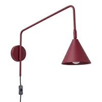 Wandlampe Stahl Burgund Schalter Kabel Stecker E14 B:14 Cm Wandleuchte BüRo